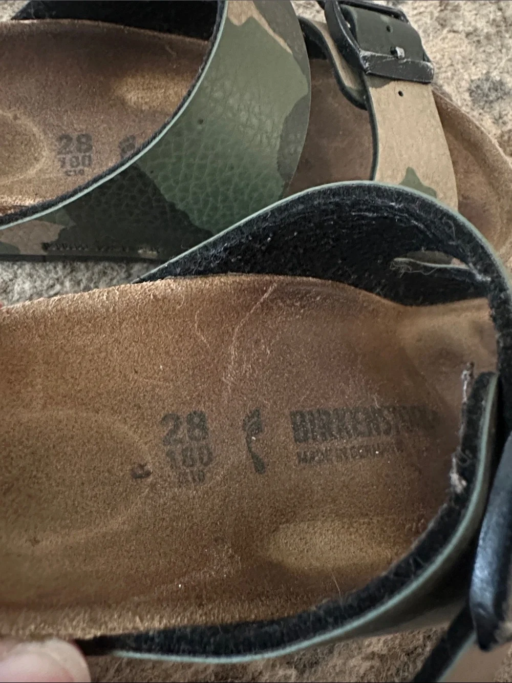 Birkenstock Kids Camouflage Double-Strap Sandals - Green & Tan